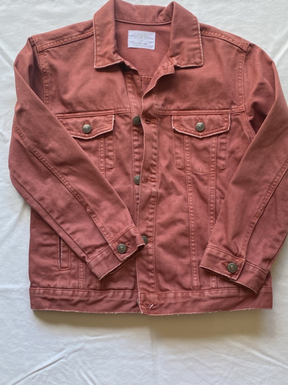 ZARA Rust-Pink Cotton Trucker Jacket